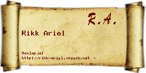 Rikk Ariel névjegykártya